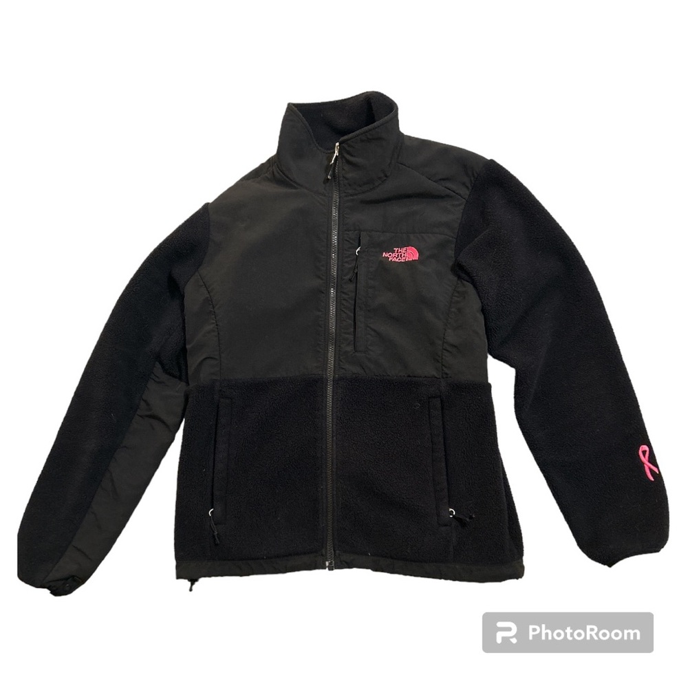 North Face Denali Fleece 🎀 Pink Ribbon Breast Cancer Awareness Black Coat SZ M